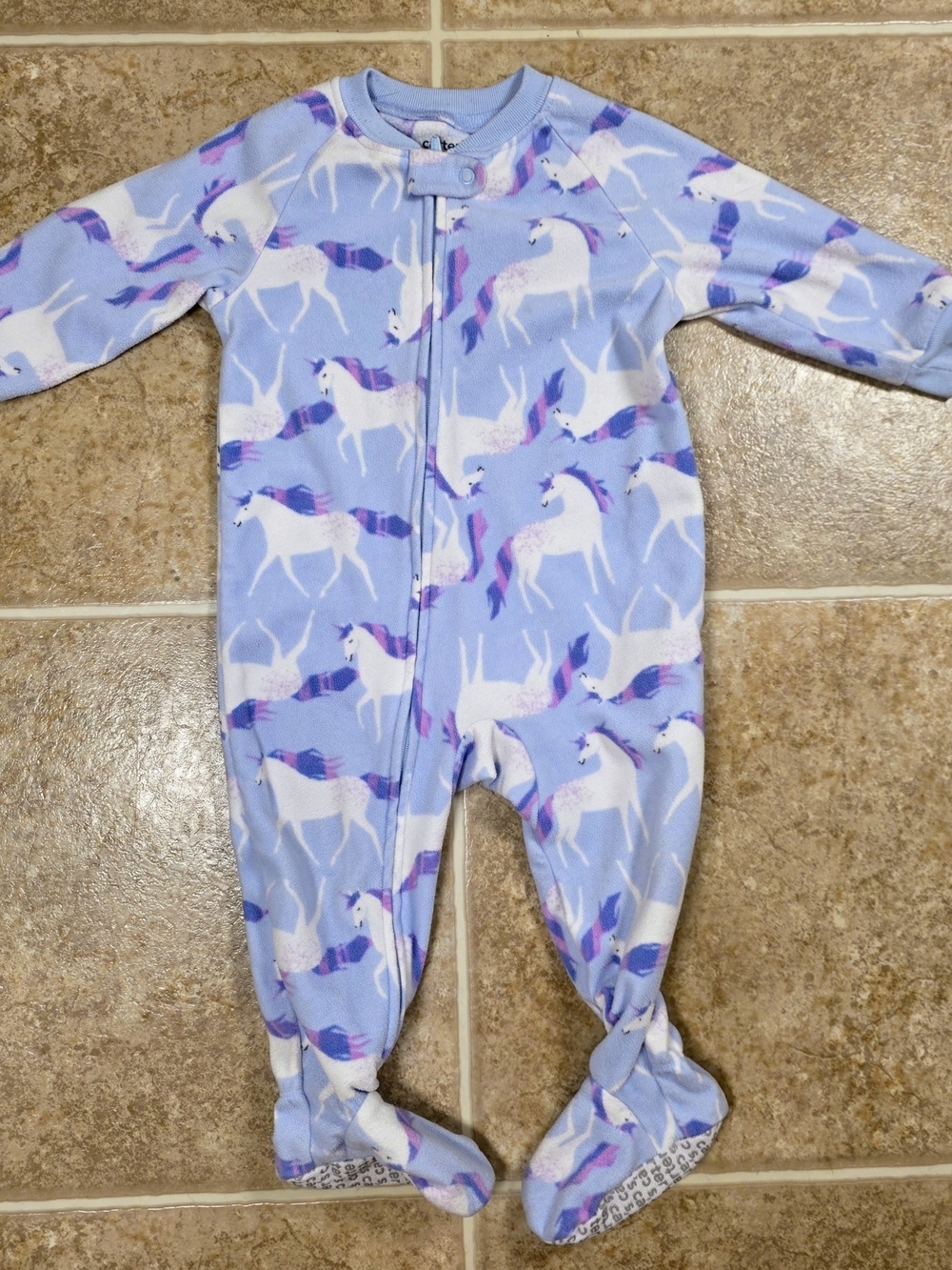 Carter’s 12M Unicorn & Cloud Fleece Footie Pajama Bundle - Picture 10 of 15